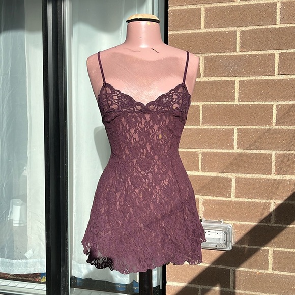 COPY - VINTAGE lace babydoll lingerie slip dress - Picture 1 of 13
